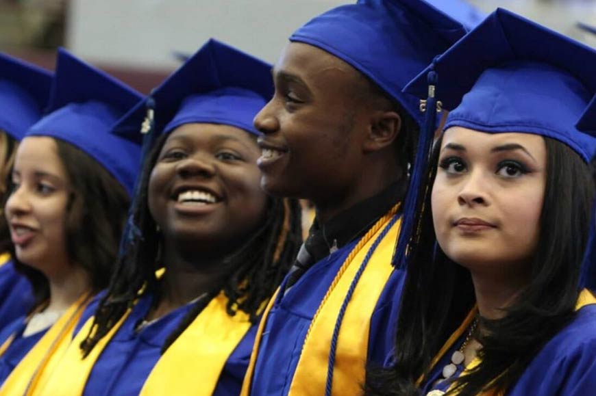 Photo of students at graduation